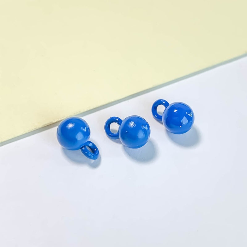 10pcs Macaron-colored Round Bead Pendant with Holes - Wholesale DIY Accessories