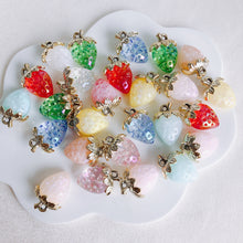 将图片加载到图库查看器，10pcs Summer Fresh Resin Strawberry Set with Pearls - Wholesale DIY Accessories
