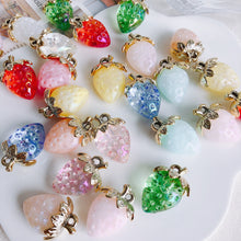 将图片加载到图库查看器，10pcs Summer Fresh Resin Strawberry Set with Pearls - Wholesale DIY Accessories
