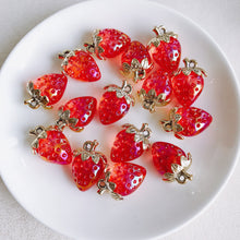 将图片加载到图库查看器，10pcs Summer Fresh Resin Strawberry Set with Pearls - Wholesale DIY Accessories
