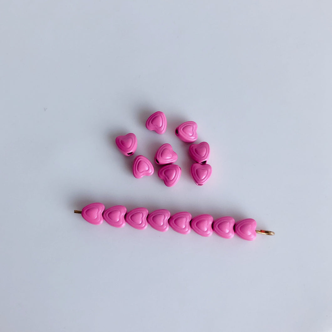 10pcs Colored Straight Hole Hearts -Wholesale DIY Accessories