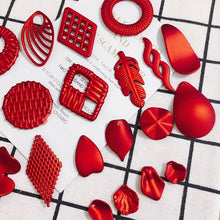 将图片加载到图库查看器，Acrylic Resin Plastic Red Frosted Eardrop Pendant Earring Accessories Supplies for Jewelry Making Components Diy Handmade 4pcs
