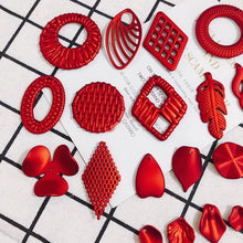 将图片加载到图库查看器，Acrylic Resin Plastic Red Frosted Eardrop Pendant Earring Accessories Supplies for Jewelry Making Components Diy Handmade 4pcs
