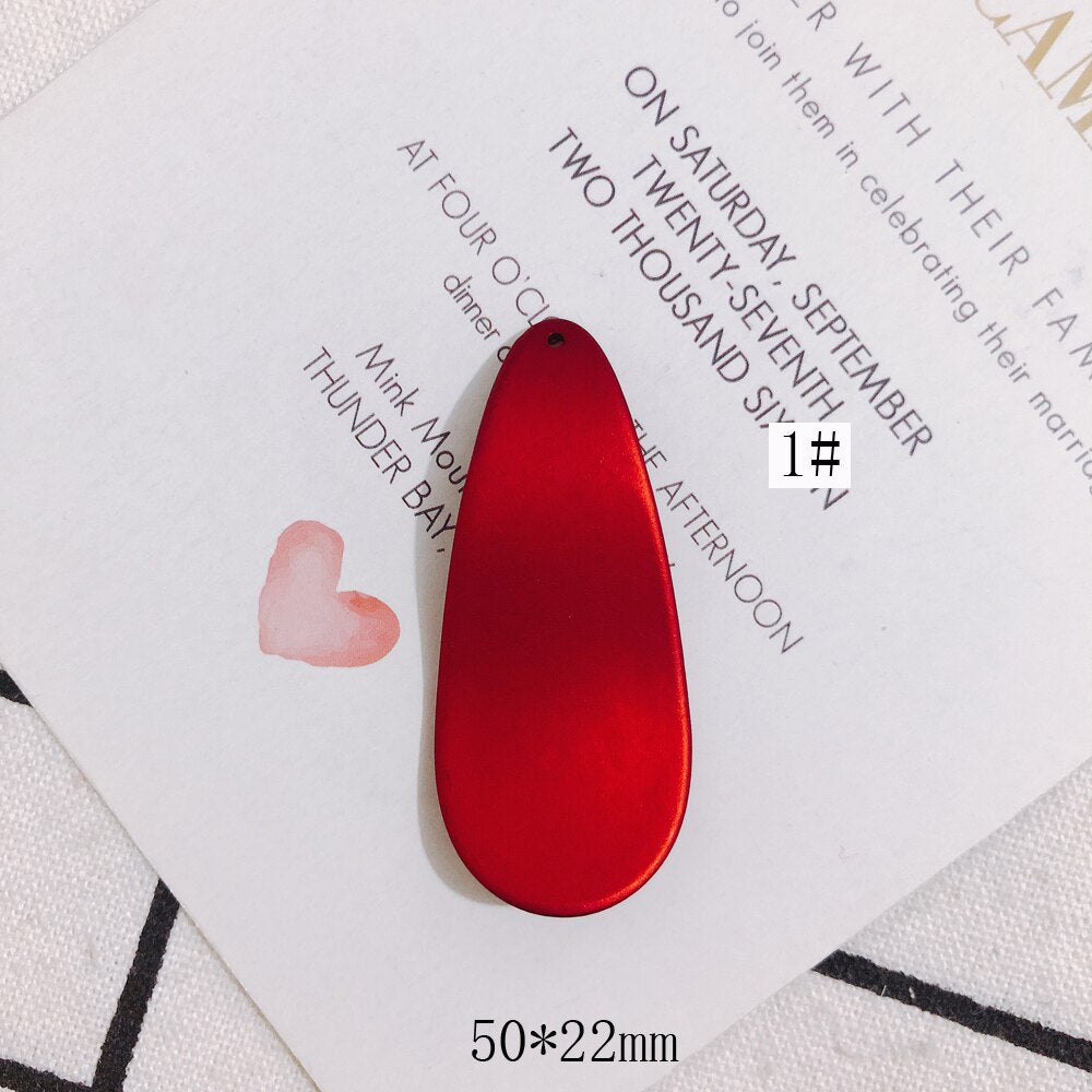 Acrylic Resin Plastic Red Frosted Eardrop Pendant Earring Accessories Supplies for Jewelry Making Components Diy Handmade 4pcs